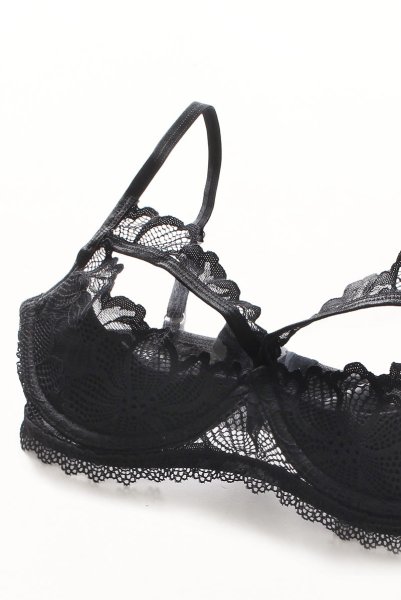 画像13: Serafia 2-pcs cupless set |カップレスブラ&クロッチレスソング2点セット・ブラック | obsessive 高級Sexyランジェリー (13)