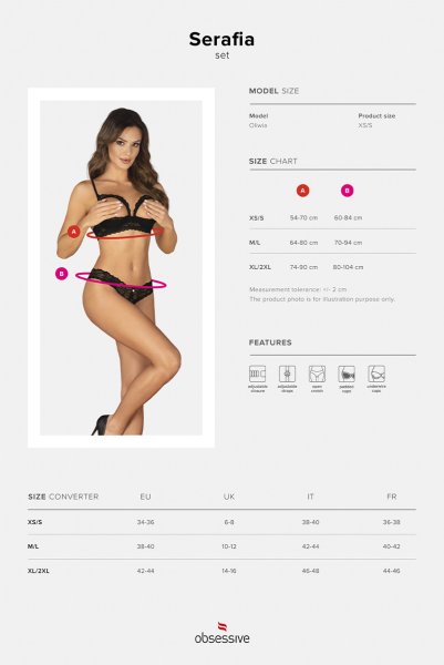 画像18: Serafia 2-pcs cupless set |カップレスブラ&クロッチレスソング2点セット・ブラック | obsessive 高級Sexyランジェリー (18)