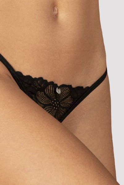 画像7: Serafia crotchless thong |クロッチレスタンガ(オープンクロッチ・Gストリング・レース・ブラック) | obsessive 高級Sexyランジェリー (7)