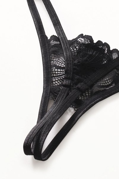 画像12: Serafia crotchless thong |クロッチレスタンガ(オープンクロッチ・Gストリング・レース・ブラック) | obsessive 高級Sexyランジェリー (12)