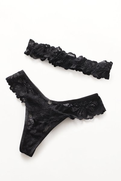 画像11: Serafia babydoll|ベビードール&タンガ&レースベルト 3点セット・ブラック| obsessive 高級Sexyランジェリー (11)