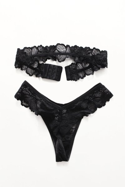画像12: Serafia babydoll|ベビードール&タンガ&レースベルト 3点セット・ブラック| obsessive 高級Sexyランジェリー (12)