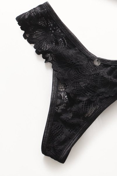 画像14: Serafia babydoll|ベビードール&タンガ&レースベルト 3点セット・ブラック| obsessive 高級Sexyランジェリー (14)