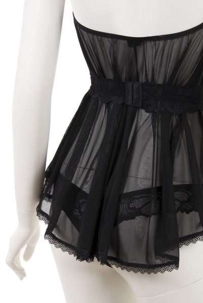 画像21: Serafia babydoll|ベビードール&タンガ&レースベルト 3点セット・ブラック| obsessive 高級Sexyランジェリー (21)