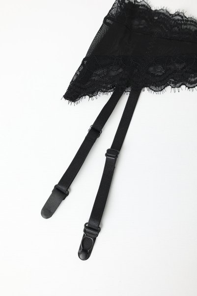 画像13: Medilla garter belt | ガーターベルト（シースルー・レース・ブラック)  | Obsessive 高級Sexyランジェリー (13)