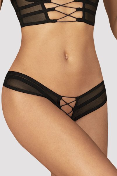 画像9: Roxelia 2 pcs crotchless set | トップレスブラ&クロッチレスタンガ 2点セット(オープンバスト・オープンクロッチ・ワイヤー入り・シースルー・ブラック)| Obsessive 高級Sexyランジェリー (9)