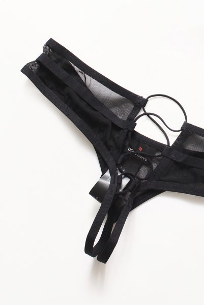 画像16: Roxelia 2 pcs crotchless set | トップレスブラ&クロッチレスタンガ 2点セット(オープンバスト・オープンクロッチ・ワイヤー入り・シースルー・ブラック)| Obsessive 高級Sexyランジェリー (16)