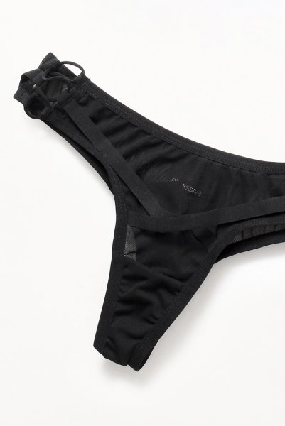 画像16: Roxelia 2 pcs set | ワイヤー入りブラ&タンガ 2点セット(シースルー・ブラック)| Obsessive 高級Sexyランジェリー (16)