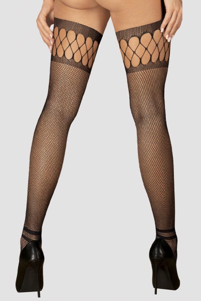 画像5: S826 stockings |ガーターストッキング (肌側シリコンなし・網タイツ・ブラック)| Obsessive 高級Sexyランジェリー (5)