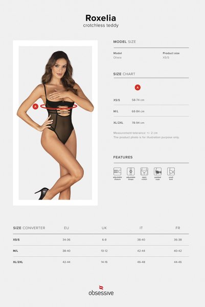 画像16: Roxelia teddy | トップレス&クロッチレステディ(オープンバスト・オープンクロッチ・ワイヤー入り・ブラック)  | Obsessive 高級Sexyランジェリー (16)