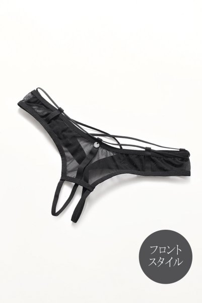 画像9: Roxelia crotchless thong | クロッチレスタンガ(オープンクロッチ・シースルー・ブラック)| Obsessive 高級Sexyランジェリー (9)