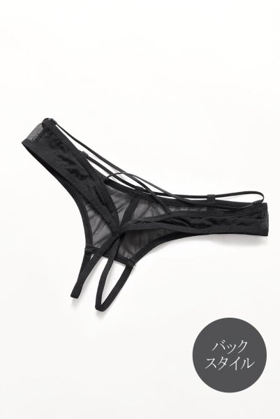 画像10: Roxelia crotchless thong | クロッチレスタンガ(オープンクロッチ・シースルー・ブラック)| Obsessive 高級Sexyランジェリー (10)