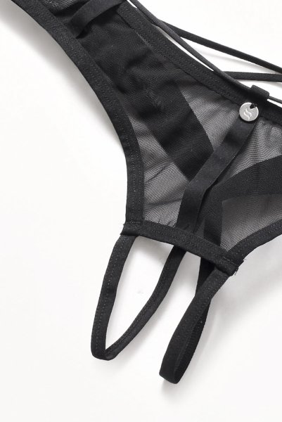 画像11: Roxelia crotchless thong | クロッチレスタンガ(オープンクロッチ・シースルー・ブラック)| Obsessive 高級Sexyランジェリー (11)