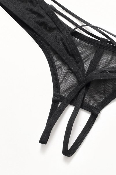 画像12: Roxelia crotchless thong | クロッチレスタンガ(オープンクロッチ・シースルー・ブラック)| Obsessive 高級Sexyランジェリー (12)