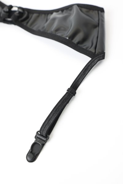 画像21: Armares 3 pcs crotchless set | ワイヤー入りブラ&ガーターベルト&クロッチレスタンガ3点セット(オープンクロッチ・レザー・ボンデージ・ブラック)| Obsessive 高級Sexyランジェリー (21)