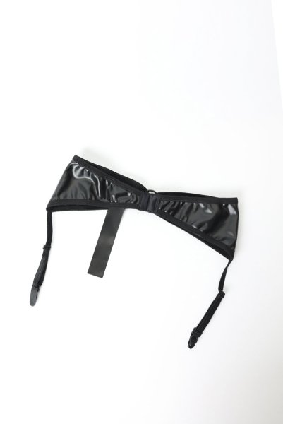 画像18: Armares 3 pcs crotchless set | ワイヤー入りブラ&ガーターベルト&クロッチレスタンガ3点セット(オープンクロッチ・レザー・ボンデージ・ブラック)| Obsessive 高級Sexyランジェリー (18)