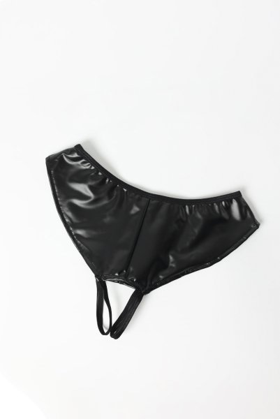 画像24: Viranes corset | ガーターベルト付きコルセット&クロッチレスショーツ2点セット(カップワイヤーなし・ボンテージ・ホルターネックストラップ・ブラック)   | 高級Sexyランジェリー Obsessive (24)