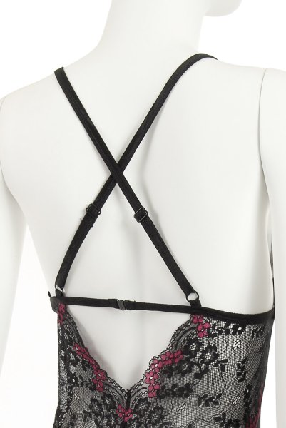 画像14: Vanessme teddy | テディ・ボディブリファー・クロッチ開閉式・ブラック×マゼンタピンク   | 高級Sexyランジェリー Obsessive (14)