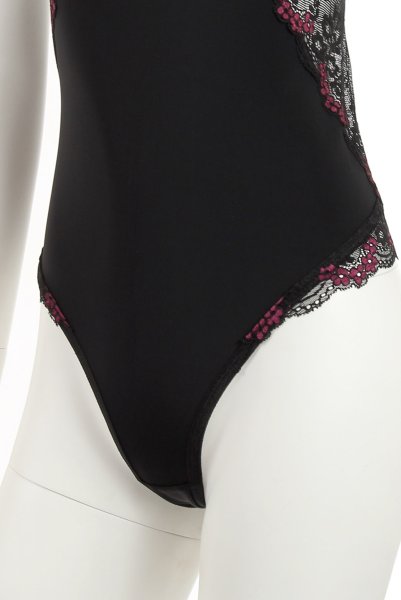 画像15: Vanessme teddy | テディ・ボディブリファー・クロッチ開閉式・ブラック×マゼンタピンク   | 高級Sexyランジェリー Obsessive (15)