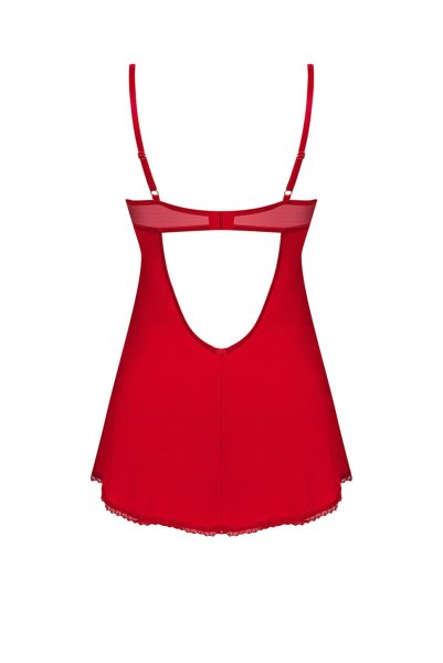 画像2: Ingridia chemise & thong |スリップドレス＆タンガ2点セット・レッド | obsessive 高級Sexyランジェリー (2)