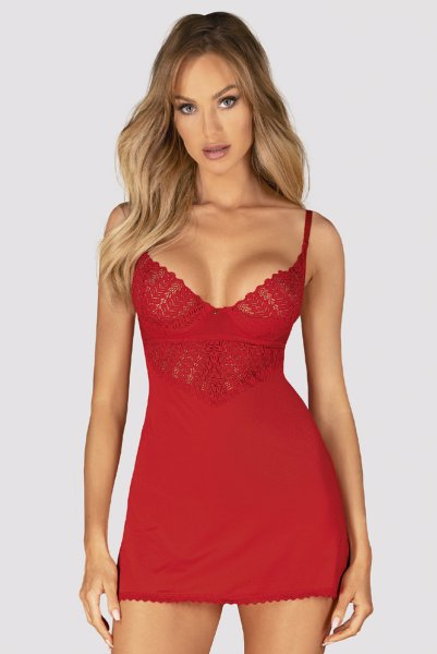 画像3: Ingridia chemise & thong |スリップドレス＆タンガ2点セット・レッド | obsessive 高級Sexyランジェリー (3)