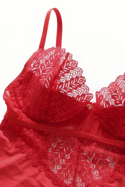 画像20: Ingridia chemise & thong |スリップドレス＆タンガ2点セット・レッド | obsessive 高級Sexyランジェリー (20)