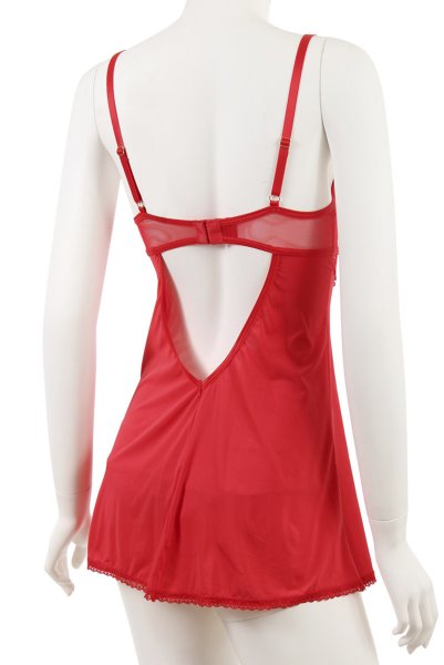 画像12: Ingridia chemise & thong |スリップドレス＆タンガ2点セット・レッド | obsessive 高級Sexyランジェリー (12)