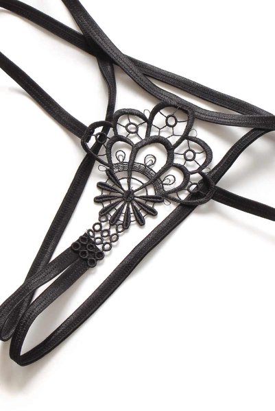 画像19: Badossa 2pcs set | オープンバストブラ＆オープンクロッチタンガ・Tバック・ブラック   | 高級Sexyランジェリー Obsessive (19)