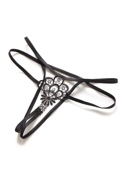 画像18: Badossa 2pcs set | オープンバストブラ＆オープンクロッチタンガ・Tバック・ブラック   | 高級Sexyランジェリー Obsessive (18)