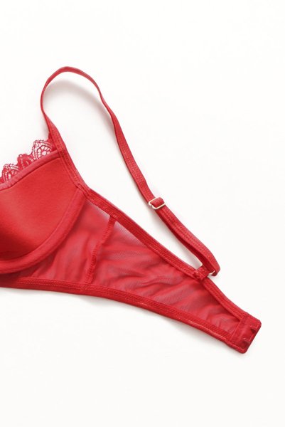 画像15: Ingridia 2 pcs crotchless set | ワイヤー入りブラ&クロッチレスソング２点セット・レッド| obsessive 高級Sexyランジェリー (15)