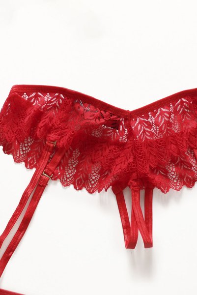 画像17: Ingridia 2 pcs crotchless set | ワイヤー入りブラ&クロッチレスソング２点セット・レッド| obsessive 高級Sexyランジェリー (17)