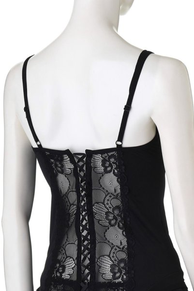 画像12: Heartina corset black | レースブラ&ガーターベルト付きスリーインワン&ブラジリアンショーツセット・黒   | 高級Sexyランジェリー Obsessive (12)
