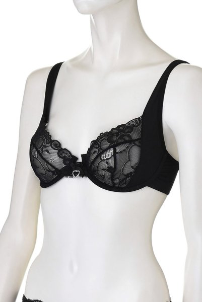 画像13: Heartina 3pcs black | 一枚レースブラ&ガーターベルト&Tバック3点セット・ノンパテッドブラ・黒   | 高級Sexyランジェリー Obsessive (13)