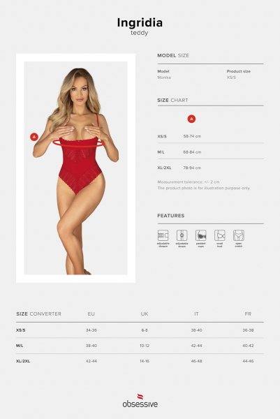 画像17: Ingridia crotchless teddy | テディ・クロッチレス・レッド  | Obsessive 高級Sexyランジェリー (17)