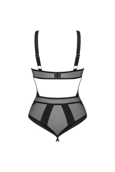 画像2: Chic Amoria crotchless teddy | テディ（ワイヤーあり・シースルー・オープンクロッチ・ブラック）  | Obsessive 高級Sexyランジェリー (2)