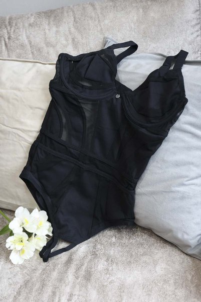 画像17: Chic Amoria crotchless teddy | テディ（ワイヤーあり・シースルー・オープンクロッチ・ブラック）  | Obsessive 高級Sexyランジェリー (17)