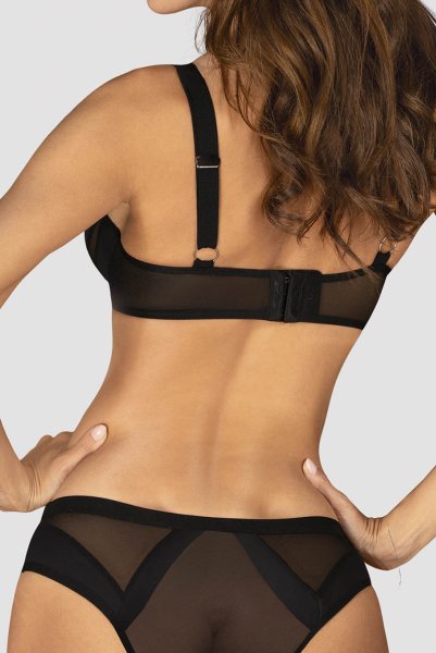 画像8: Chic Amoria 2-pcs set | ブラ&ショーツ 2点セット（ワイヤーあり・シースルー・ブラック）| Obsessive 高級Sexyランジェリー (8)