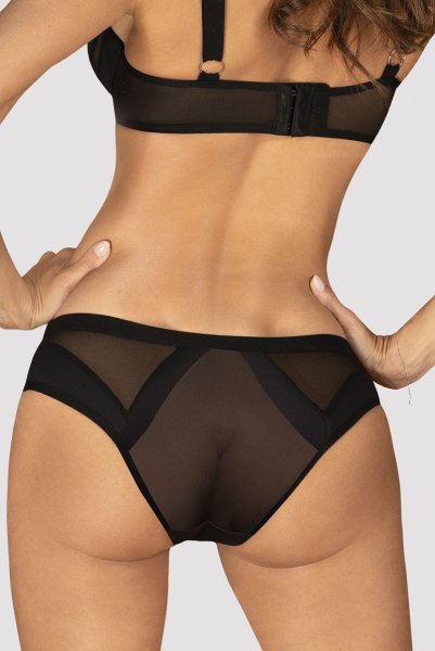 画像10: Chic Amoria 2-pcs set | ブラ&ショーツ 2点セット（ワイヤーあり・シースルー・ブラック）| Obsessive 高級Sexyランジェリー (10)