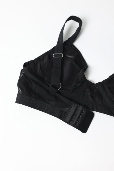 画像14: Chic Amoria 2-pcs set | ブラ&ショーツ 2点セット（ワイヤーあり・シースルー・ブラック）| Obsessive 高級Sexyランジェリー (14)