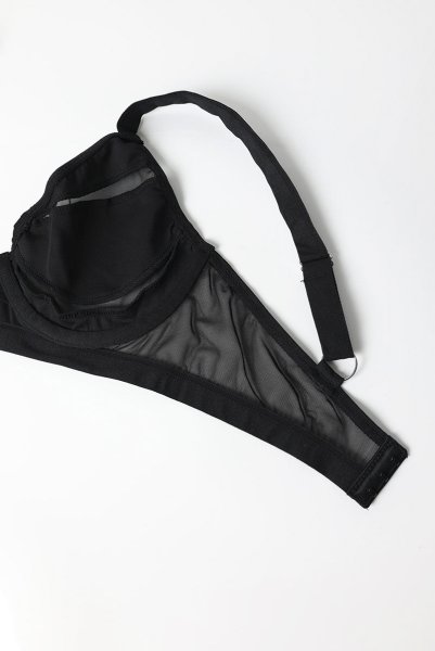 画像15: Chic Amoria 2-pcs set | ブラ&ショーツ 2点セット（ワイヤーあり・シースルー・ブラック）| Obsessive 高級Sexyランジェリー (15)