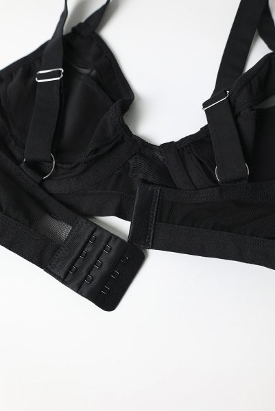 画像16: Chic Amoria 2-pcs set | ブラ&ショーツ 2点セット（ワイヤーあり・シースルー・ブラック）| Obsessive 高級Sexyランジェリー (16)