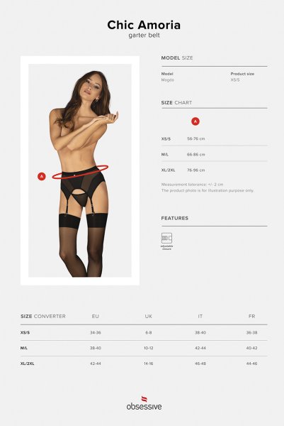 画像14: Chic Amoria garter belt | ガーターベルト(シースルー・ブラック)  |  Obsessive 高級Sexyランジェリー (14)