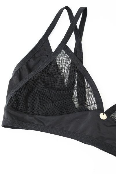 画像19: Nesari 2 pcs set | ブラ&タンガ 2点セット（ワイヤーなし・シースルー・ブラック）| Obsessive 高級Sexyランジェリー (19)