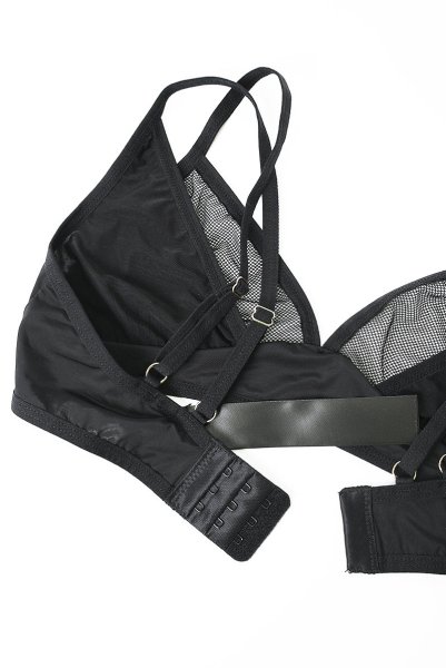 画像20: Nesari 2 pcs set | ブラ&タンガ 2点セット（ワイヤーなし・シースルー・ブラック）| Obsessive 高級Sexyランジェリー (20)