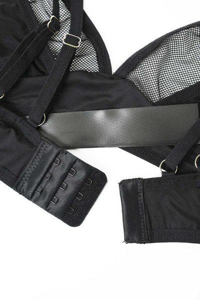 画像22: Nesari 2 pcs set | ブラ&タンガ 2点セット（ワイヤーなし・シースルー・ブラック）| Obsessive 高級Sexyランジェリー (22)