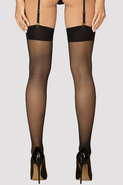 画像5: S823 stockings |ガーターストッキング （肌側シリコンなし・網タイツ・ブラック）| Obsessive 高級Sexyランジェリー (5)