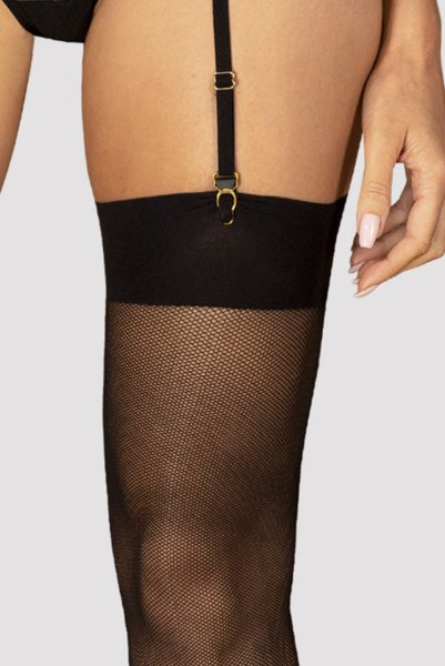 画像8: S823 stockings |ガーターストッキング （肌側シリコンなし・網タイツ・ブラック）| Obsessive 高級Sexyランジェリー (8)