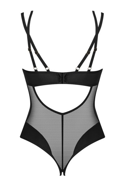 画像2: Nesari crl teddy | クロッチレステディ（ワイヤーなし・オープンクロッチ・シースルー・ブラック）  | Obsessive 高級Sexyランジェリー (2)