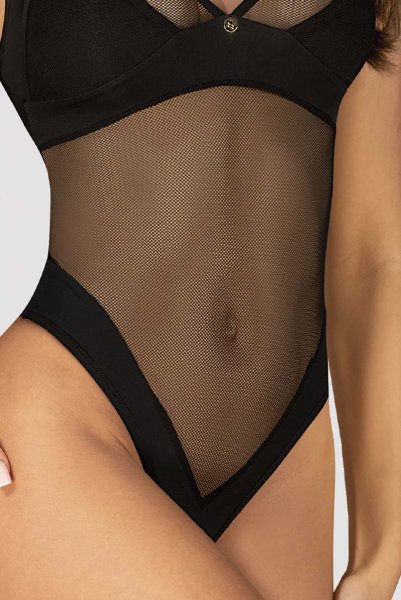 画像9: Nesari crl teddy | クロッチレステディ（ワイヤーなし・オープンクロッチ・シースルー・ブラック）  | Obsessive 高級Sexyランジェリー (9)