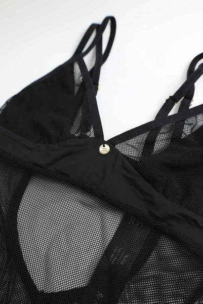 画像13: Nesari crl teddy | クロッチレステディ（ワイヤーなし・オープンクロッチ・シースルー・ブラック）  | Obsessive 高級Sexyランジェリー (13)